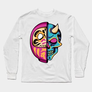 Daruma and skull Long Sleeve T-Shirt